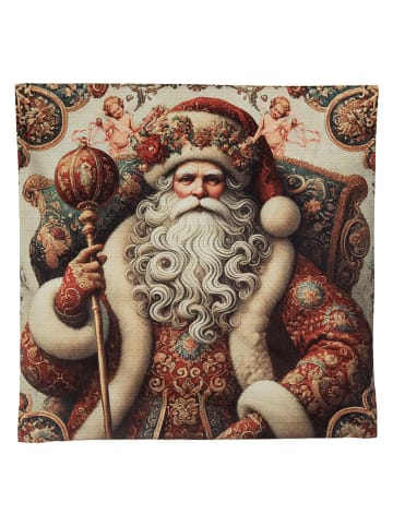 Kussen crème/rood - (L)45 x (B)45 cm