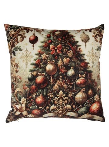 Kussen groen/crème - (L)45 x (B)45 cm