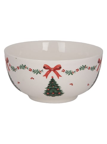 Miska w kolorze biało-zielonym - Ø 14 cm