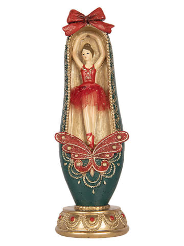 Dekoobjekt "Ballerina in Ballettschuh" in Türkis/ Rot - (B)7 x (H)19 x (T)7 cm