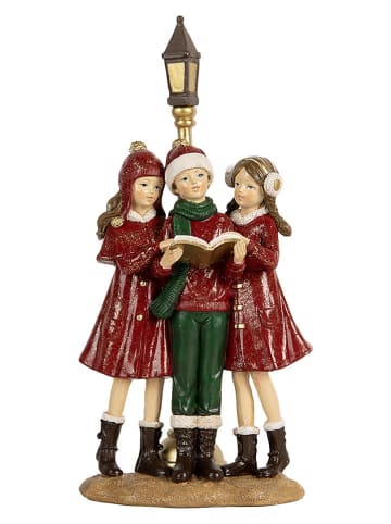 Dekoracja "Christmas Choir" w kolorze czerwono-zielonym - 14 x 28 x 9 cm
