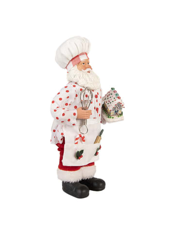 Figurka dekoracyjna w kolorze biało-czerwonym - 15 x 28 cm