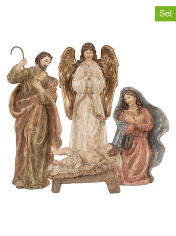 Figurki dekoracyjne (4 szt.) w kolorze beżowo-jasnoróżowym - 23 x 47 x 12 cm