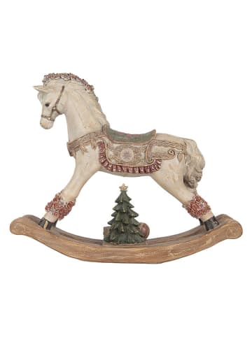 Dekoracja "Rocking Horse" w kolorze beżowym - 55 x 46 x 14 cm
