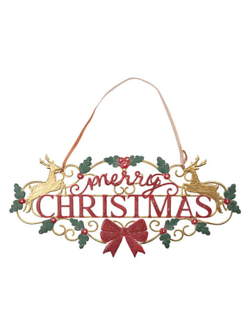 Textschild in Rot/ Gold - (B)70 x (H)34 x (T)1 cm