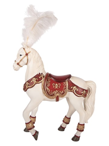 Dekoracja "Horse" w kolorze biało-brązowym - 35 x 56 x 12 cm