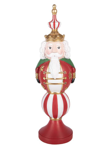 Decoledobject "Nussknacker" rood/wit/groen - (B)17 x (H)57 x (D)16 cm