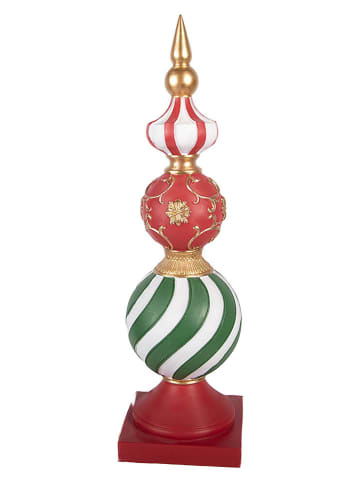 Dekoracja w kolorze czerwono-zielonym - 16 x 56 x 16 cm