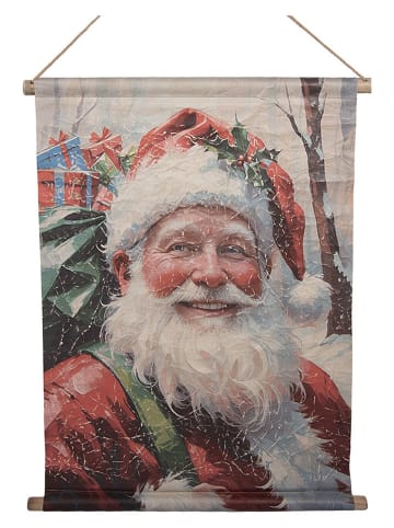 Wandkarte "Weihnachtsmann" in Weiß/ Rot - (B)55 x (H)75 cm