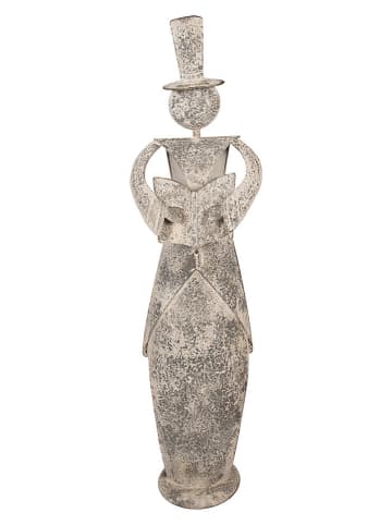 Dekofigur "Schneemann" in Grau - (B)27 x (H)107 x (T)20 cm