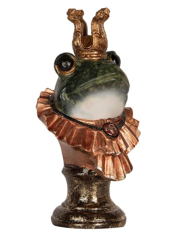 Figurka dekoracyjna "Frog Bust" w kolorze złoto-zielonym - 12 x 22 x 11 cm