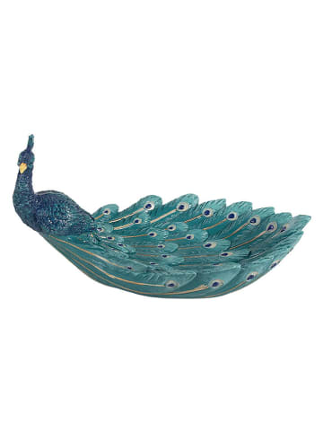 Dekoschale in Türkis - (B)30 x (H)19 x (T)16 cm