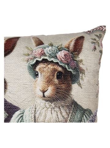 Poszewka w kolorze kremowo-jasnobrązowym na poduszkę - 45 x 45 cm