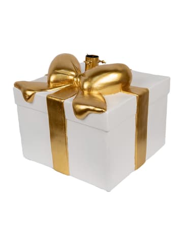 Kerstboomstandaard wit/goudkleurig - (B)36 x (H)35 x (D)33 cm