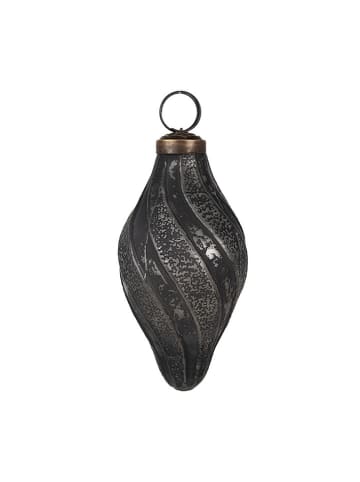 2er-Set: Christbaumkugeln in Schwarz/ Silber - (H)11 x  Ø 6 cm