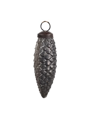 Bombka w kolorze szarym - wys. 10 x Ø 5 cm