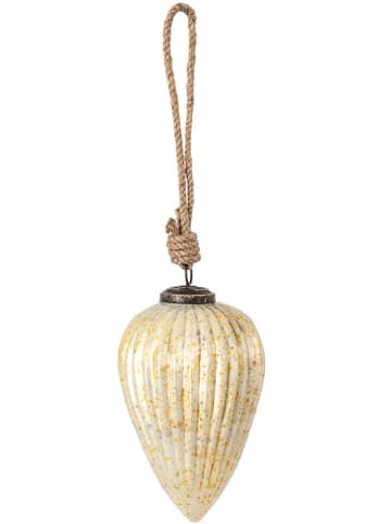 Kerstbal beige - (H)12 x Ø 7 cm