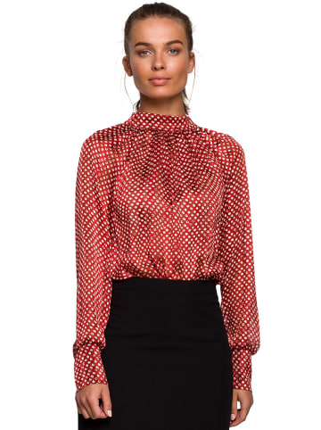 Bluse in Rot/ Bunt