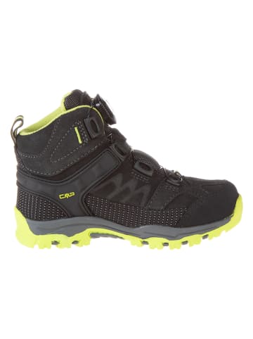 Leder-Trekkingboots "Kiruna Mid" in Schwarz/ Gelb