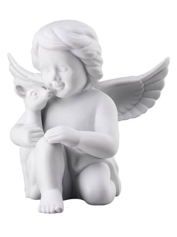 Dekofigur "Engel mit Bambi" in Weiß - (B)13 x (H)14 x (T)11 cm