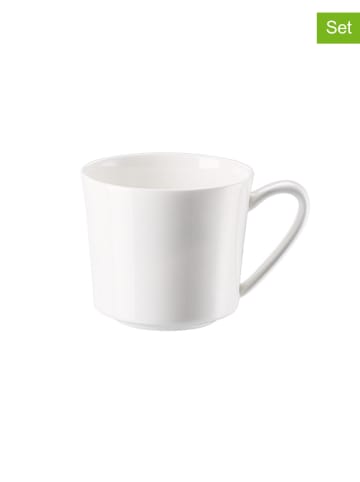 6er-Set: Kaffee-Obertassen "Jade" in Weiß - 200 ml