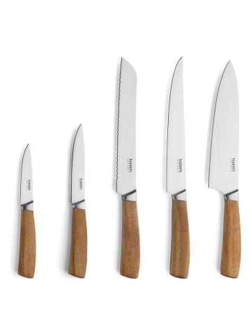 6tlg. Messerblock-Set "Wood" in Natur