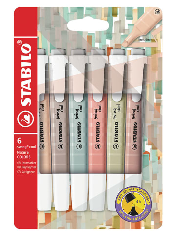 Textmarker "STABILO swing cool NatureCOLORS" - 6 Stück
