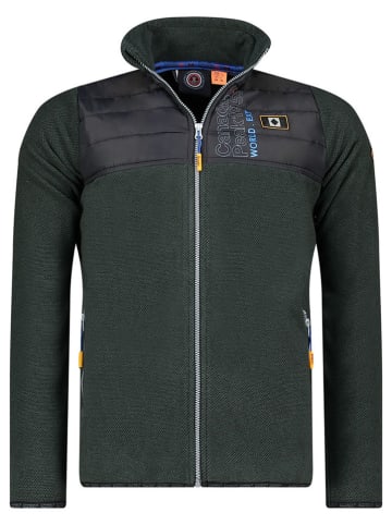 Fleecejacke in Grün/ Schwarz