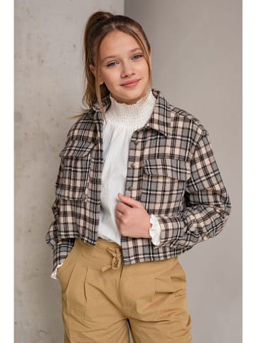 Hemdjacke in Grün/ Beige/ Hellbraun