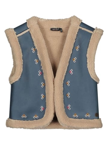 Weste in Beige/ Blau