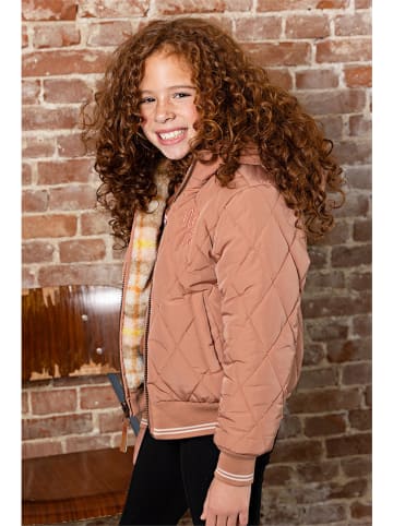 Wendesteppjacke in Rosa/ Gelb