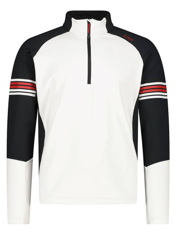 Fleece trui wit/zwart