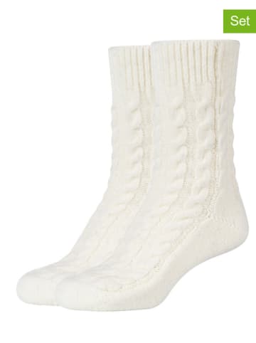 2er-Set: Socken in Creme