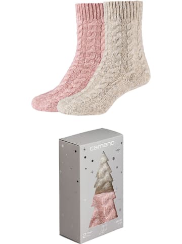 2er-Set: Socken in Rosa/ Beige