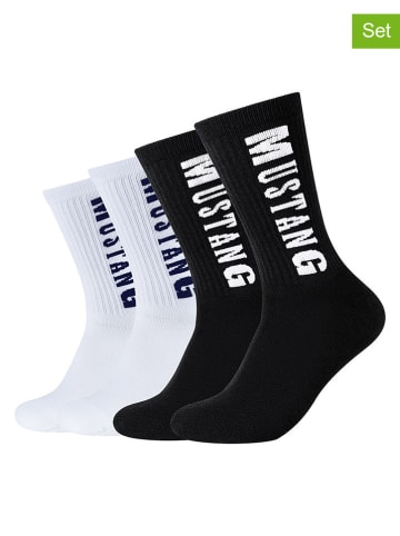 4er-Set: Socken in Schwarz/ Weiß