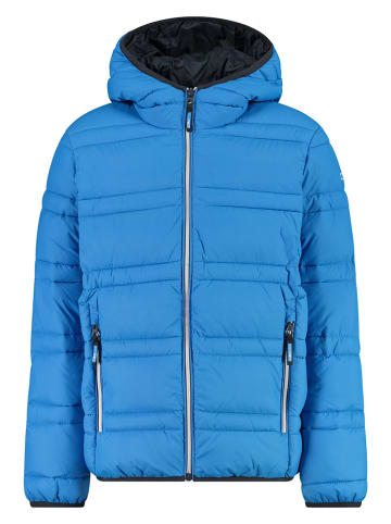 Doorgestikte jas blauw