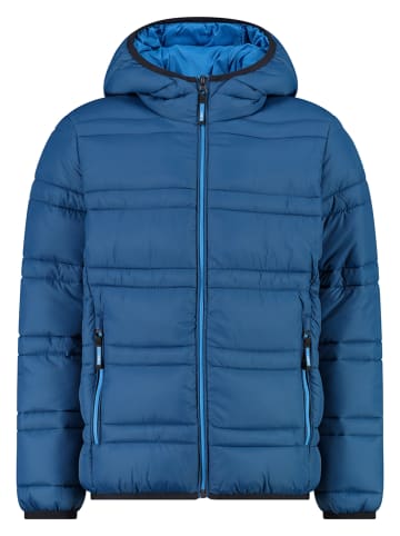 Doorgestikte jas blauw
