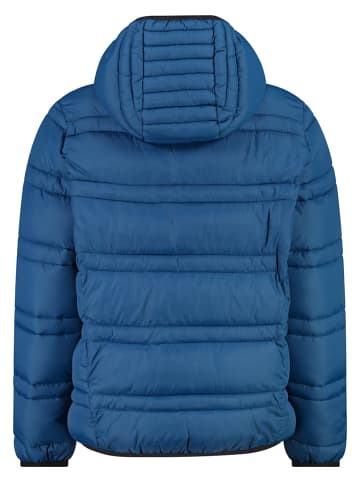 Doorgestikte jas blauw