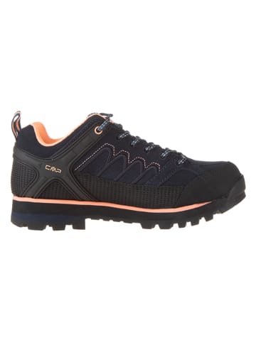 Skórzane buty trekkingowe "Moon Low" w kolorze czarno-pomarańczowym