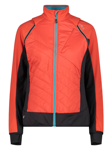 2in1-Funktionsjacke in Orange/ Schwarz