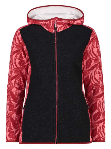 Walkjacke in Rot/ Schwarz