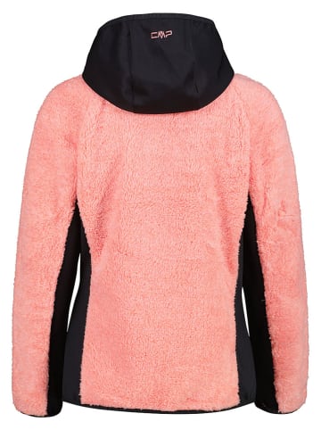 Fleecejacke in Lachs/ Schwarz