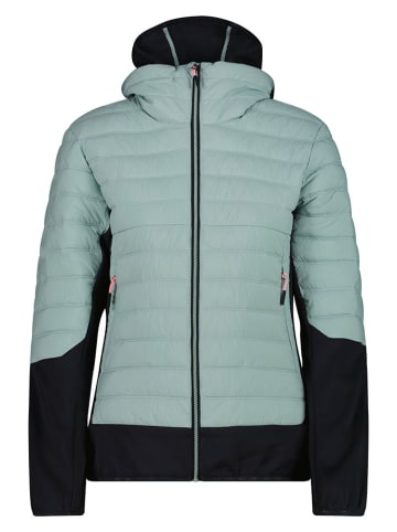 Hybride jas mintgroen/zwart