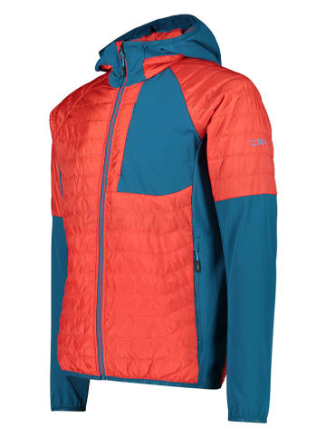 Hybride jas oranje/petrol