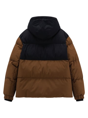 Winterjacke in Hellbraun/ Schwarz