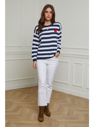 Sweter w kolorze granatowo-białym