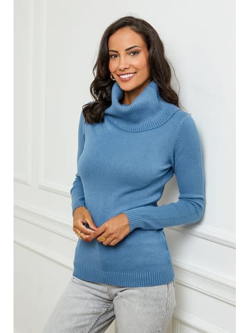 Rollkragenpullover in Blau