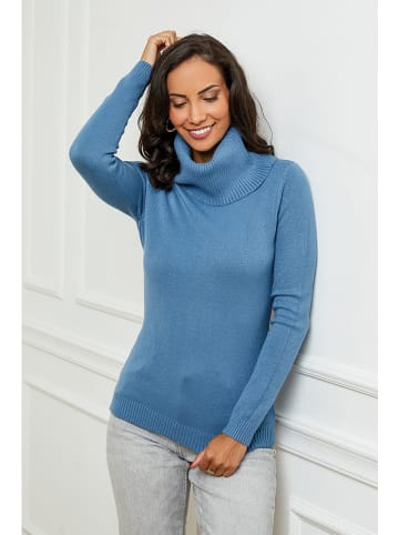 Rollkragenpullover in Blau