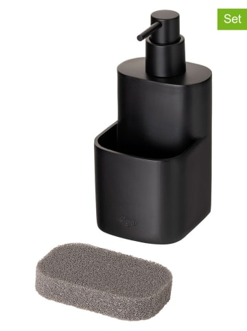2tlg. Set: Spülorganizer "Pocket" in Schwarz - (B)8,5 x (H)18,5 x (T)10 cm