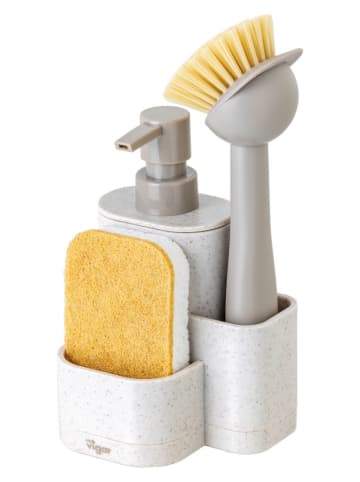 3tlg. Set: Spülorganizer ''Rengø'' in Creme - (B)12 x (H)24,5 x (T)10 cm